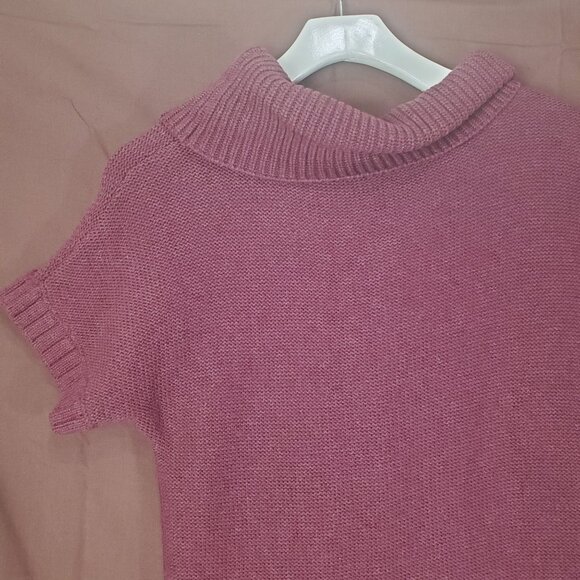 ATHLETA Womens Tunic Sweater SZ S Tisbury Cable Knit Cashmere Turtleneck Maroon - Picture 10 of 10